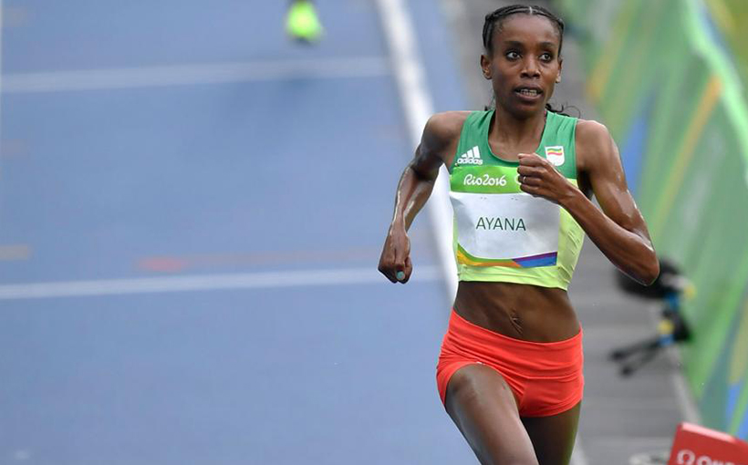 Ayana Almaz from Ethiopia broke the world record at Women's 10,000-meter race(图1）